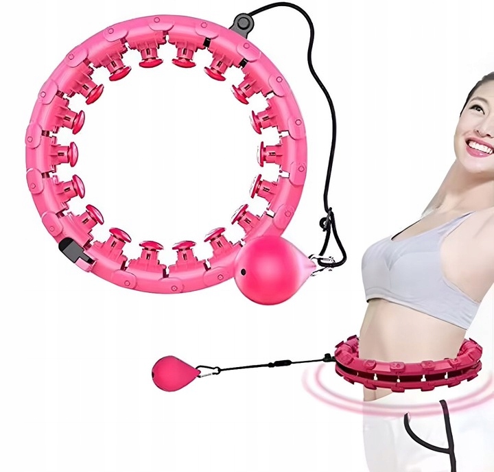 Hula Hop z Obciążeniem Odchudzające Smart z Wypustkami Różowy Relaks