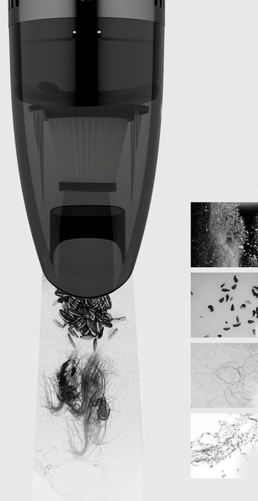 ODKURZACZ SAMOCHODOWY CZARNY PRZEWODOWY