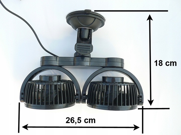 SUPER WENTYLATOR WIATRAK SAMOCHODOWY PODWÓJNY 24V