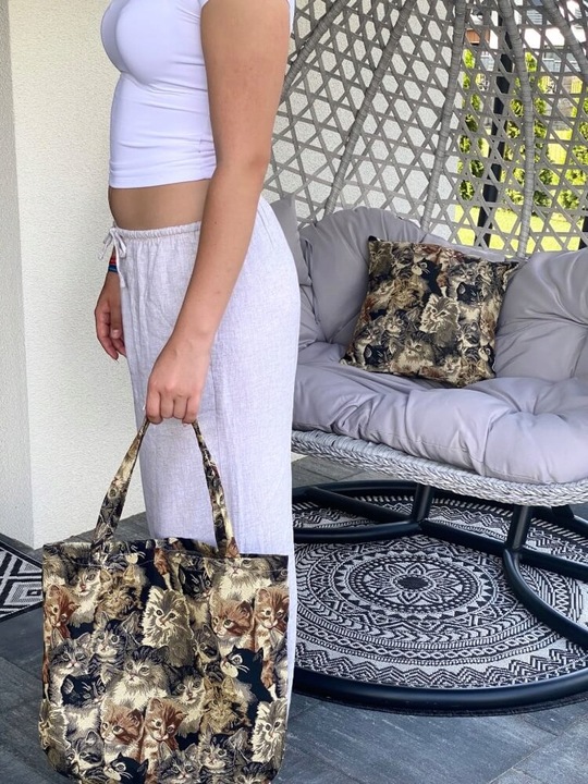 Gobelin Torba Duża 42x40 cm Kotki Koty