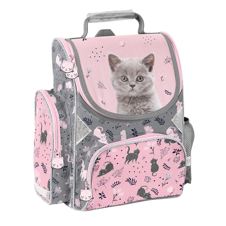 TORNISTER szkolny PASO KOTEK PLECAK - klasa 1-3 -ZESTAW 3 el.