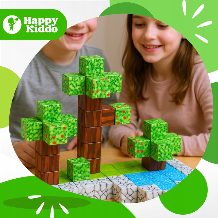 Klocki magnetyczne kreatywne sześciany piksele bloki 100 klocków 3D silne