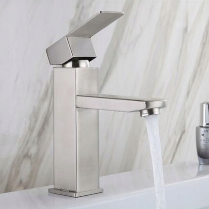 BATERIA ŁAZIENKOWA STOJĄCA UMYWALKOWA KRAN DO UMYWALKI ZLEWU CHROMOWA NISKA