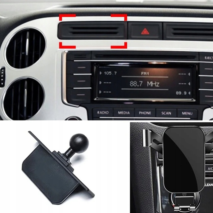 DEDYKOWANY UCHWYT SAMOCHODOWY NA TELEFON DO VW VOLKSWAGEN POLO TIGUAN GOLF