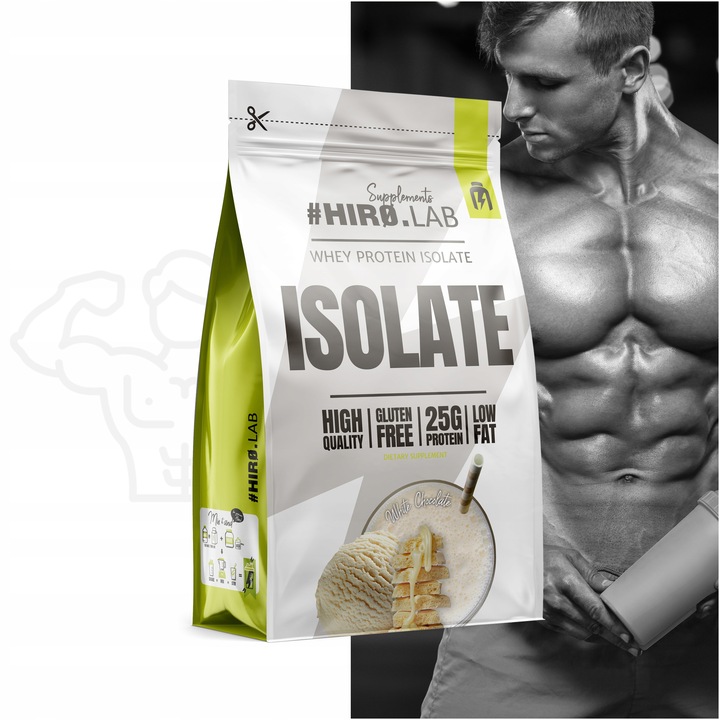 Izolat Białka BIAŁKO 700 g WPI Whey Protein Isolate Biała Czekolada Hiro