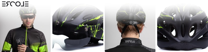 KASK ROWEROWY Z OKULARAMI LEKKI REGULOWANY ERCOLE