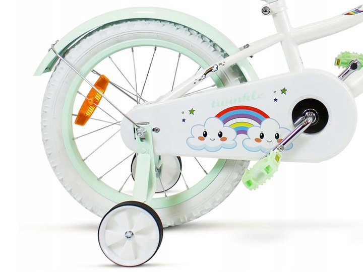 ROWER ROWEREK DZIECIĘCY DLA DZIEWCZYNKI PROWADNIK KOŁO 16 CALI RAINBOW MINT