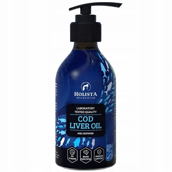 HOLISTA Cod Liver Oil 250ml TRAN Z DORSZA DLA PSA I KOTA