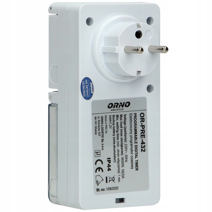 PROGRAMATOR CZASOWY ZEWNĘTRZNY IP44 WŁĄCZNIK WYŁĄCZNIK CYFROWY TIMER LCD