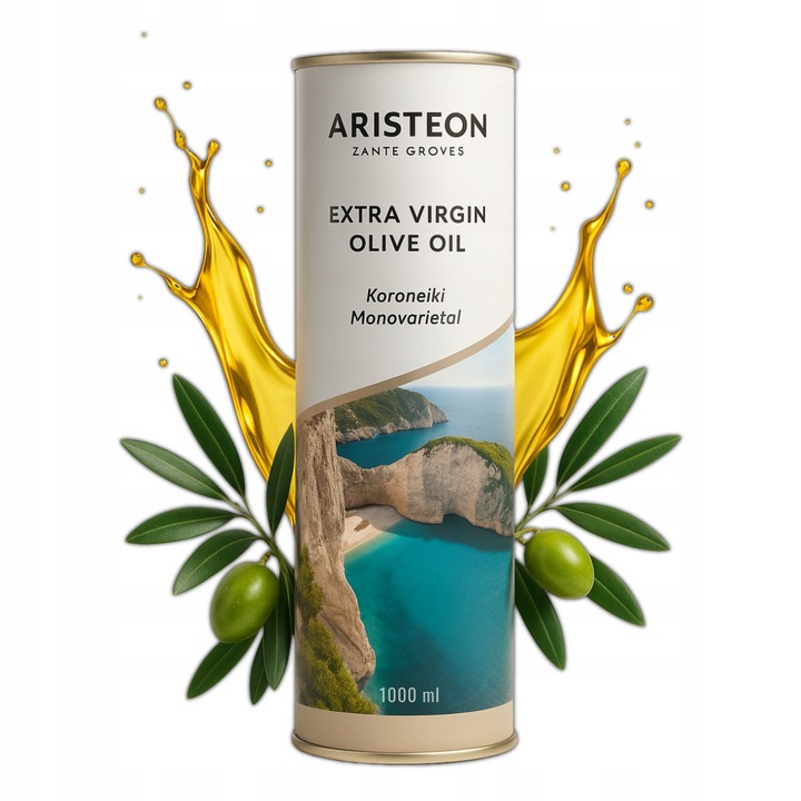 Oliwa z oliwek EXTRA VIRGIN Grecka 1L TŁOCZONA NA ZIMNO ARISTEON 1000 ml