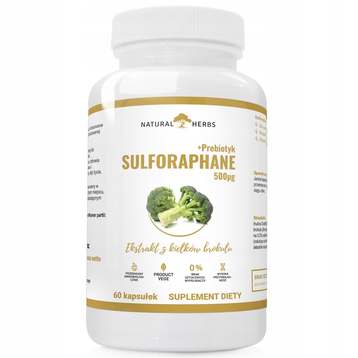 Sulforafan 500µg Ekstrakt z kiełków Brokułu 2x60k