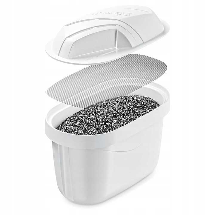 Dzbanek filtrujący SZKLANY 3l WESSPER D2 BOROSILICATE BIAŁY + 4X WKŁAD