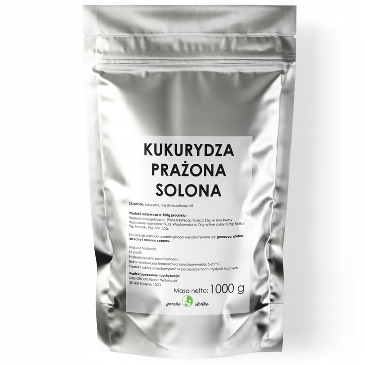 KUKURYDZA PRAŻONA SOLONA kukurydza z solą 1kg