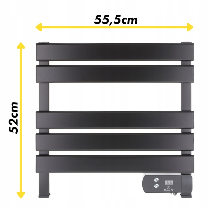 MAŁY GRZEJNIK ŁAZIENKOWY ELEKTRYCZNY drabinka suszarka timer CZARNY 150W