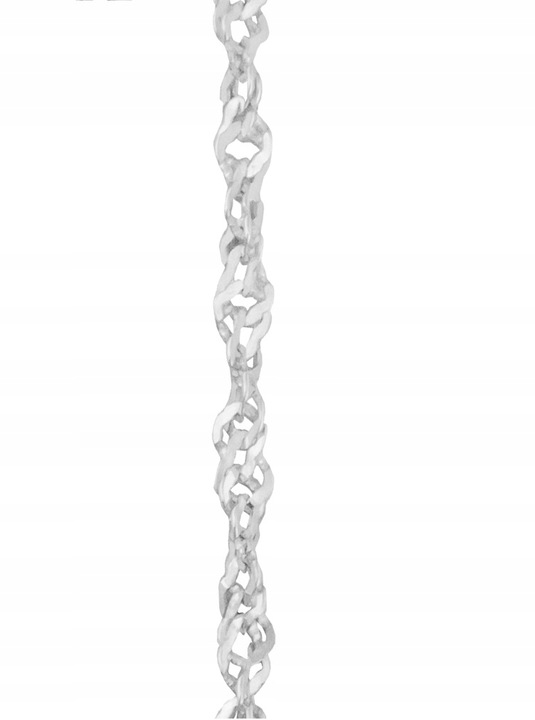 Delikatny Skręcany Łańcuszek Srebrny 925 Naszyjnik Singapur 45 cm x 2 mm