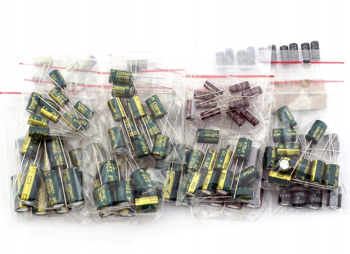 Zestaw kondensatorów elektrolitycznych Low ESR 120 szt.