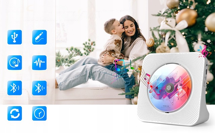 Wszechstronny odtwarzacz CD z Bluetoothem Wbudowane podwójne głośniki HiFi