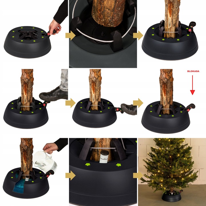 STOJAK CHOINKOWY KAMAI PODSTAWKA NA DRZEWKO 2,5M + GRATIS 100 ŚWIATEŁEK LED