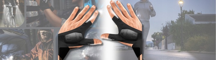 RĘKAWICZKI LED USB RĘKAWICZKI Z LATARKĄ LED ŚWIECĄCE RĘKAWICE ładowane USB