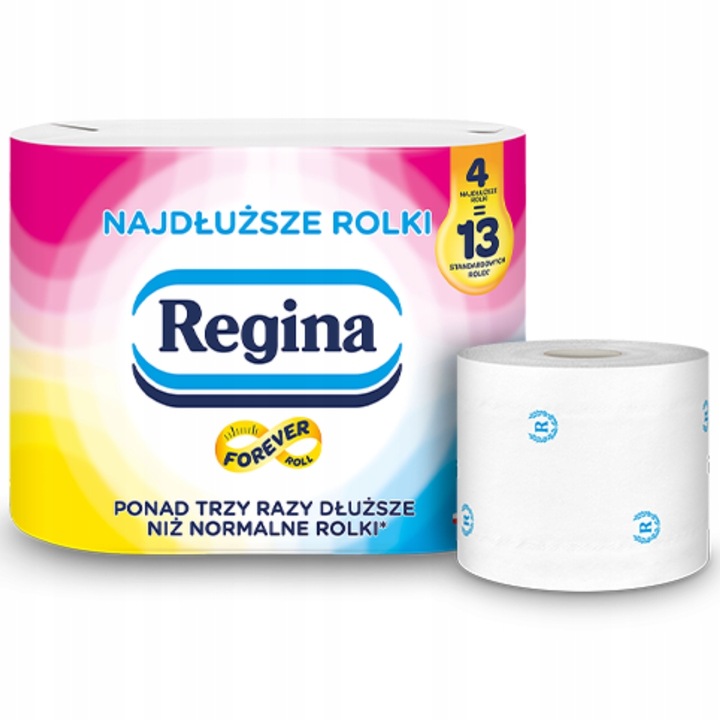 NAJDŁUŻSZY PAPIER TOALETOWY Regina 4 rolki x 4