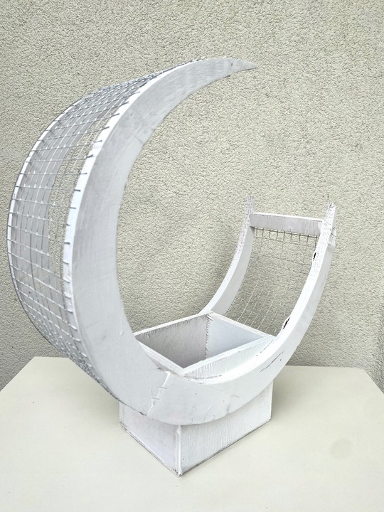 Księżyc stroik podstawa do kompozycji kwiatowej biała