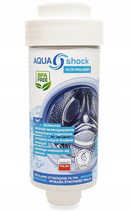 FILTR WODY PRYSZNICOWY BIAŁY + DO PRALKI PRALKOWY NA ROK 3w1 AQUA shock