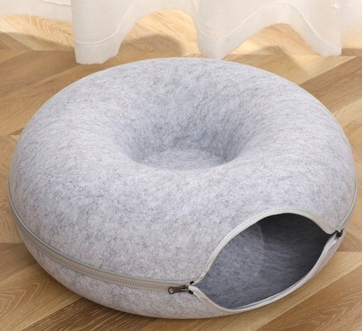 Legowisko tunel donut domek posłanie zabawka antystresowe dla kota okrągły
