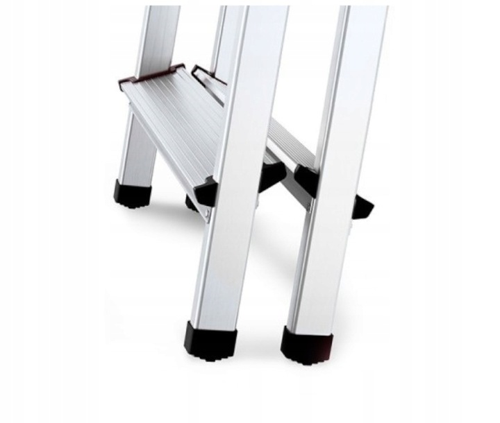 Drabina aluminiowa wolnostojąca dwustronna 4 stopnie 125 kg Magazynuj