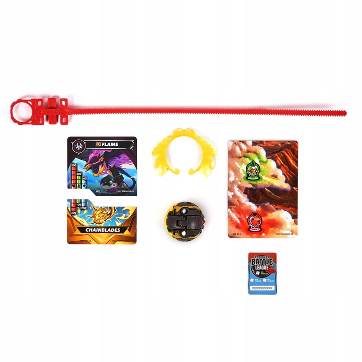 BAKUGAN ZESTAW SPECIAL ATTACK FLAME WIRUJĄCA KOLOROWA FIGURKA AKCJI +KARTY