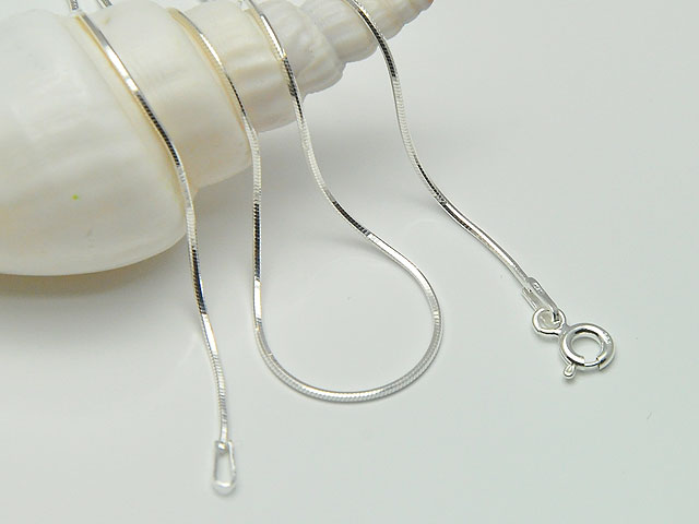 Srebrny Łańcuszek Srebro 925 Mocna Żmijka Żyłka Linka 45 cm Woreczek