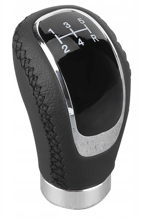 UNIWERSALNA GAŁKA ZMIANY BIEGÓW SKÓRA 5 6 BIEGOWA czarna skóra lita