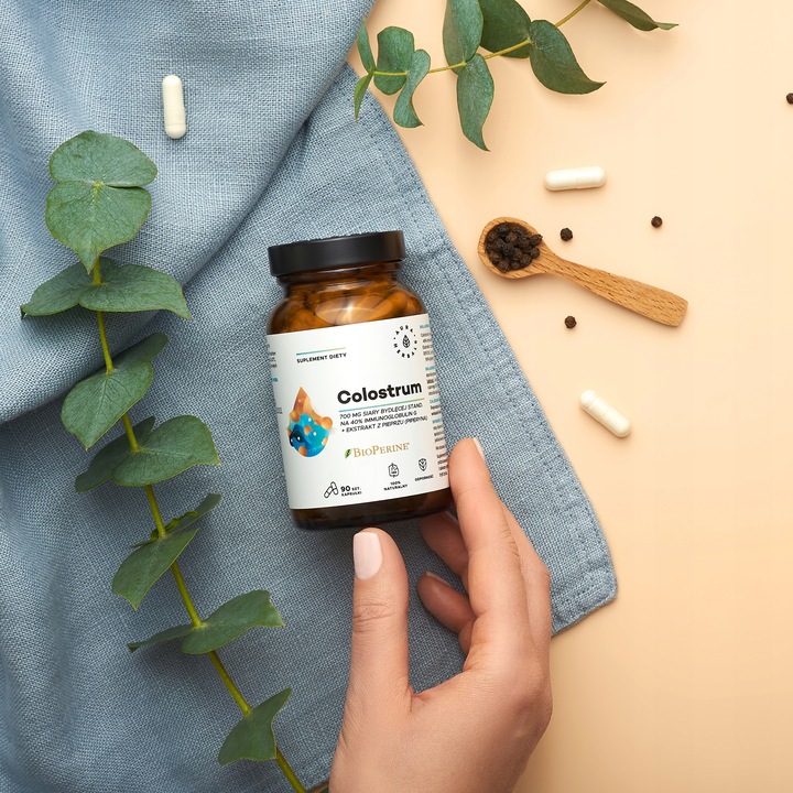 AURA HERBALS Colostrum + BioPerine, kapsułki