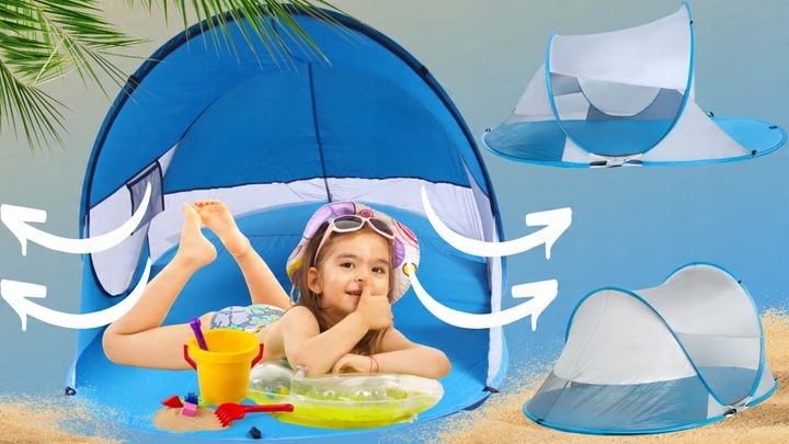 NAMIOT PLAŻOWY SAMOROZKŁADAJĄCY FILTR UV PARAWAN pop up ochrona na słońce