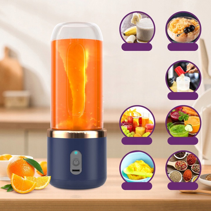 MINI BLENDER DO SMOOTHIE FRESH JUICE O POJEMNOŚCI 400ML, ŁADOWANY PRZEZ USB