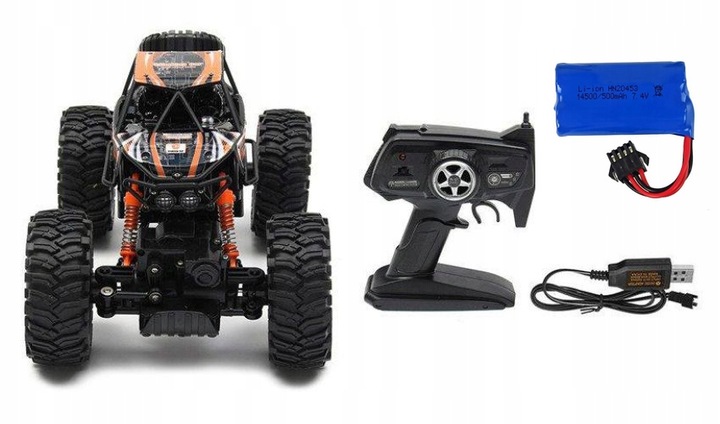 SAMOCHÓD ZDALNIE STEROWANY MONSTER AUTO RC 4X4 KOŁA XXL + PILOT AKUMULATOR