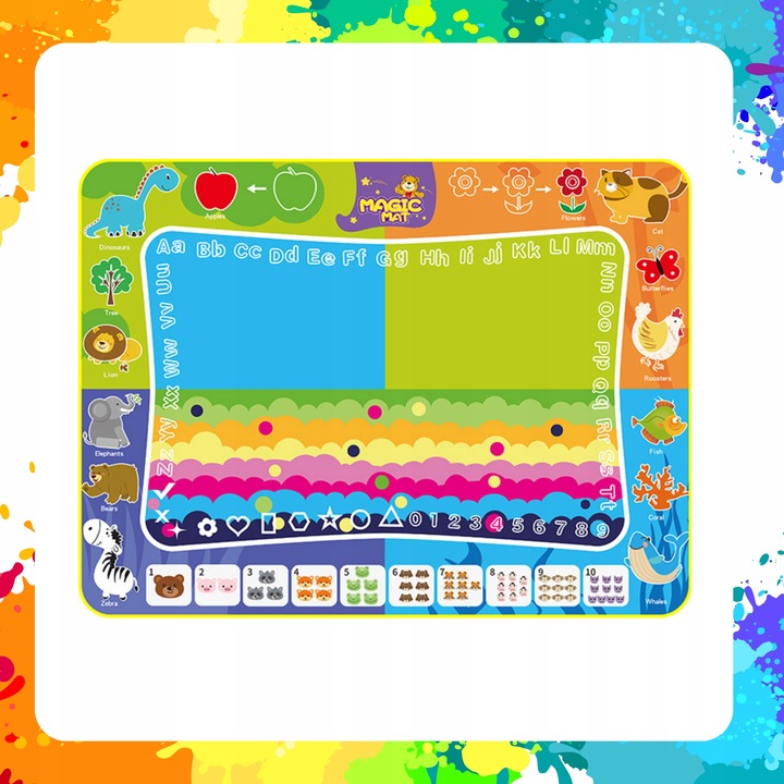 MATA WODNA DO MALOWANIA RYSOWANIA 120x90 PIECZĄTKI FORMY PISAKI ZESTAW XXL