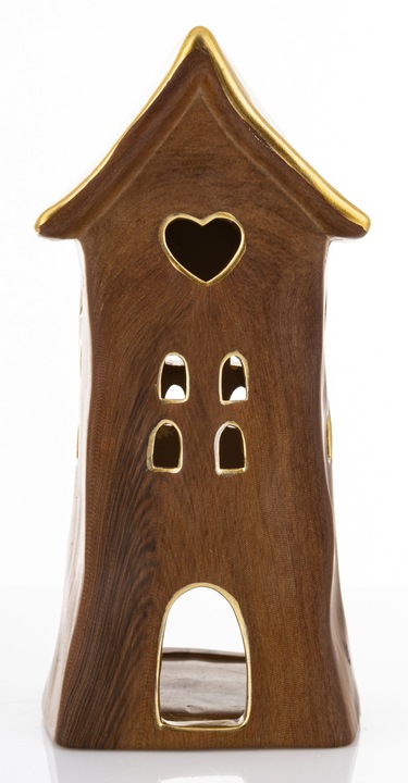 DOMEK 21x10 CM NA TEALIGHT LAMPION CERAMICZNY ŚWIĄTECZNY PREZENT NA ŚWIĘTA