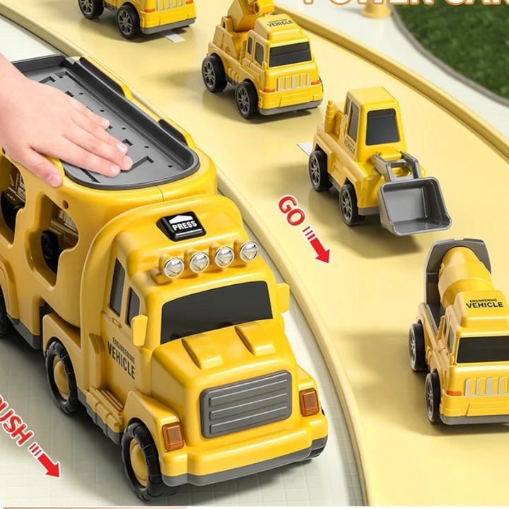 SAMOCHODY BUDOWLANE DLA DZIECI ZESTAW AUT TIR KOPARKA BETONIARKA ZABAWKA