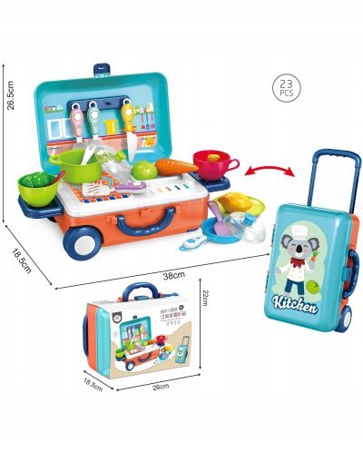 ZESTAW KUCHNIA W WALIZCE Kuchenka do gotowania ZABAWKA DLA DZIECI WALIZKA