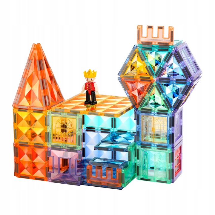 Klocki magnetyczne dla dzieci duże edukacyjne zestaw konstrukcyjny 100 el