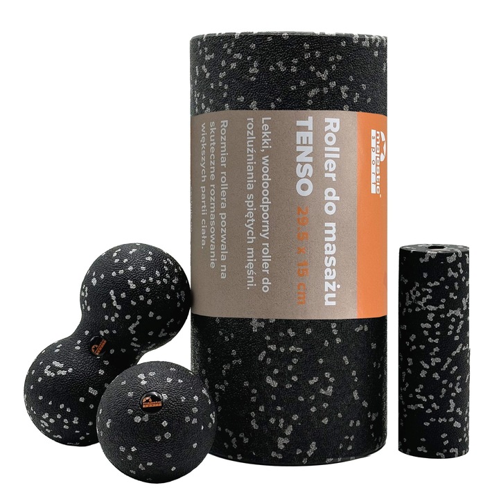 Zestaw do masażu ciała EPP 4w1 Roller Wałek Piłka Duoball dla sportowców