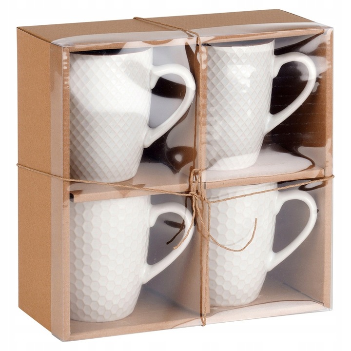 4x Duży KUBEK do napojów kawy herbaty zestaw prezentowy komplet kubków