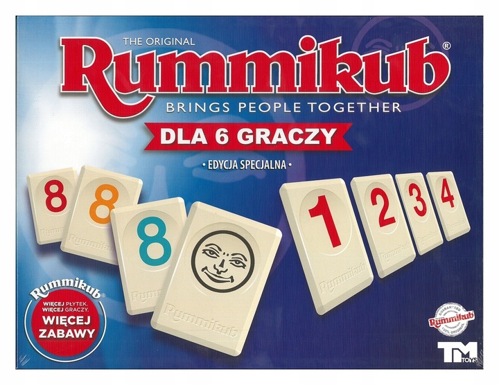 Gra Rummikub wersja XP liczbowa dla całej rodziny od 2 do 6 graczy