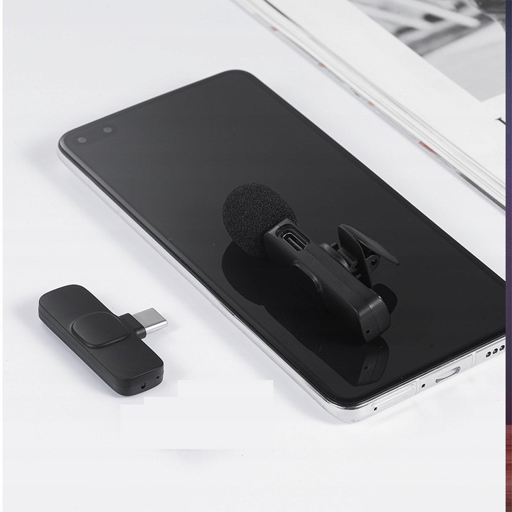 2x Mikrofon krawatowy bezprzewodowy USB-C ANDROID IOS
