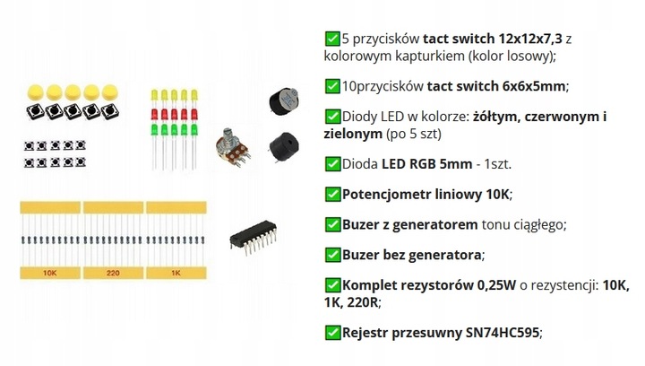 Zestaw startowy WiFi ESP XXL do nauki Arduino