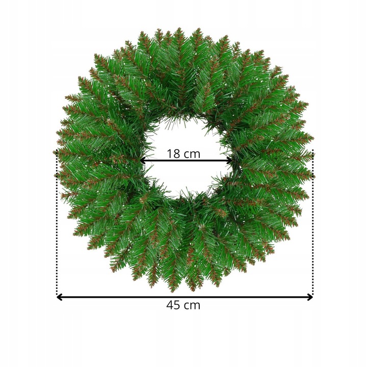 STROIK ŚWIĄTECZNY WIANEK DEKORACYJNY OZDOBA WIENIEC NA DRZWI NA STÓŁ 45 CM