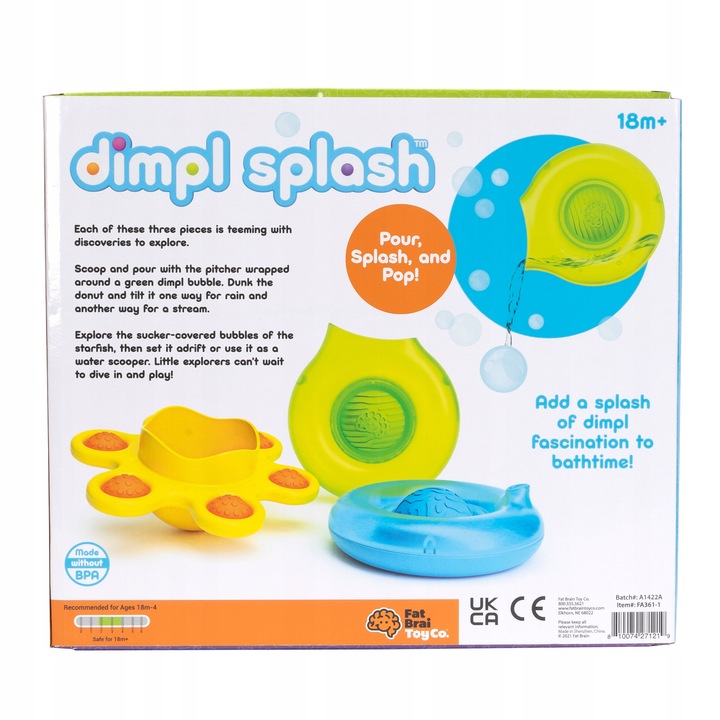 Bąbelki Kąpielowe Sensoryczne dla Dzieci Dimpl Splash Fat Brain Toy Pop it