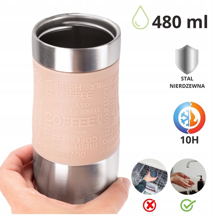 KUBEK TERMICZNY do kawy herbaty TERMOS BUTELKA bidon KAMILLE 480ml