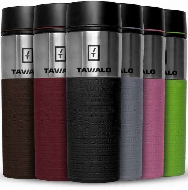 Kubek termiczny INOX 420ml + 2 uszczelki brązowy