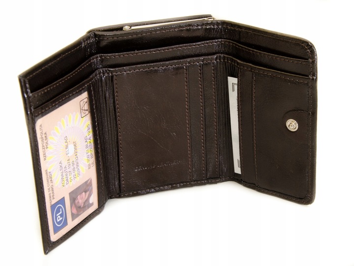 Zgrabny portfel damski ANDRUS - solidna SKÓRA Naturalna - 2 lata gwarancji